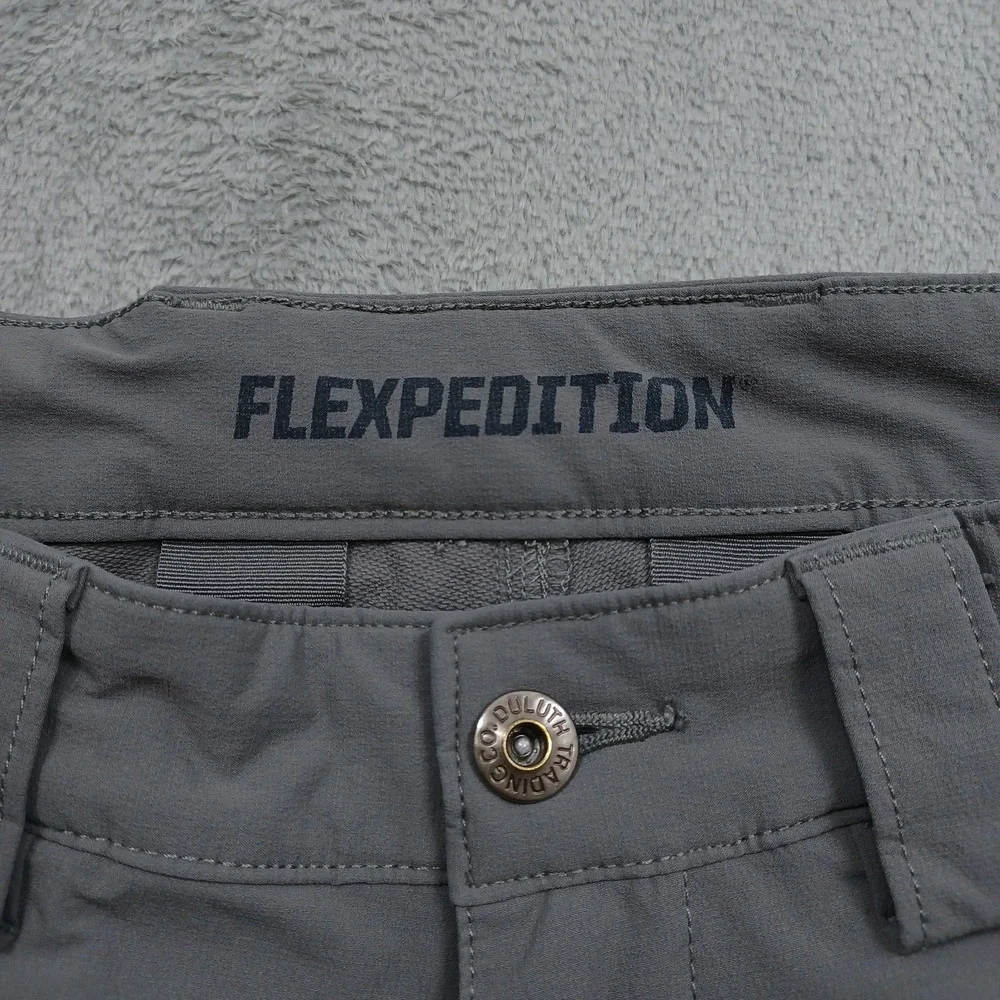 Duluth Pants Mens 32x32 Gray Flexpedition Workwear Casual Outdoor